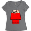 snoopy parody pug w Women's Triblend Scoop T-shirt