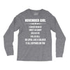 Super November Girl Long Sleeve Shirts