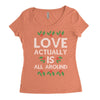Love Actually Is All Around Ugly Christmas for dark Women's Triblend Scoop T-shirt