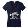all i caught was this crappie fish Women's V-Neck T-Shirt