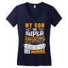 My Son Is Super Awesome His Momma Women's V-Neck T-Shirt