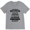 Super Cool Stepmom Of A Freaking Awesome Grandson V-Neck Tee