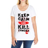 Keep Calm And Kill Zombies Ladies Curvy T-Shirt