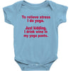 drink wine in ractangle Baby Bodysuit