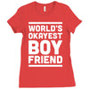 world's okayest boyfriend couple love funny Ladies Fitted T-Shirt