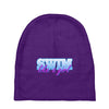 swim like a girl neon Baby Beanies