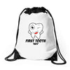 First Tooth Date Drawstring Bags