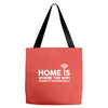 home is where the wifi funny Tote Bags