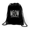 meow cute cat face Drawstring Bags