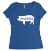 pig sausages funny Women's Triblend Scoop T-shirt