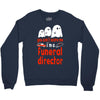 can't scare me halloween funeral direct Crewneck Sweatshirt