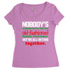 nobody's walking out on this fun old fashioned family christmas we're Women's Triblend Scoop T-shirt