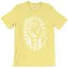 praying hands cross mary rock band baseball jersey T-Shirt