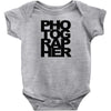 photographer camera photography modern text photos scrapbook geek t sh Baby Onesie