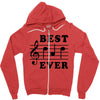 Best Dad Ever Funny Music Note Zipper Hoodie