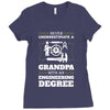Never Underestimate A Grandpa With An Engineering Degree Ladies Fitted T-Shirt