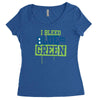 i bleed blue and green Women's Triblend Scoop T-shirt