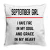 September Girl Throw Pillow