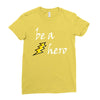 be a hero logo white Ladies Fitted T-Shirt