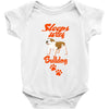 Sleeps With Bulldog Baby Onesie