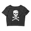 skull and crossbones pirate neon Crop Top