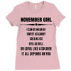 Super November Girl Ladies Fitted T-Shirt