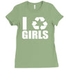 i recycle girls  funny Ladies Fitted T-Shirt