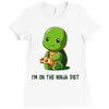 ninja diet (green) Ladies Fitted T-Shirt