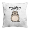 i am in love with cats Throw Pillow