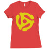45 stereo adapter Ladies Fitted T-Shirt