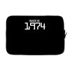 made in 1974 birthday celebration funny retro Laptop sleeve