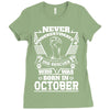 Never Underestimate Dog Rescuer Who Was Born October Ladies Fitted T-Shirt