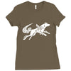 okami tribute wolf ladies Ladies Fitted T-Shirt