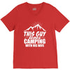 Camper Couple Man White V-Neck Tee