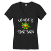world's best sister with flowers. Women's V-Neck T-Shirt