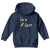 be a hero logo white Youth Hoodie