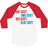 one shift two shift red shift blue shift 3/4 Sleeve Shirt