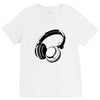 headphones black humor V-Neck Tee