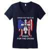 stand for the flag kneel for the cross Women's V-Neck T-Shirt