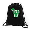 christmas head elf Drawstring Bags