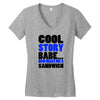 cool story babe white t shirt now make me a sandwich college humor fun Women's V-Neck T-Shirt