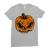 skull pumpkin Ladies Fitted T-Shirt