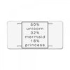 50 % unicorn License Plate