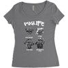 pug life Women's Triblend Scoop T-shirt