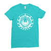 battlestar galactica distressed badge Ladies Fitted T-Shirt