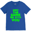 gym gains fitness slogan V-Neck Tee