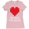 nerd shirt design  herz f&uuml;r nerds computer gaming fun big bang minecr Ladies Fitted T-Shirt