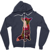 floral fox Zipper Hoodie