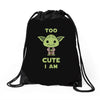 too cute i am Drawstring Bags