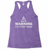 warning i do stupid things Racerback Tank